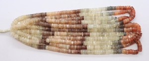 Perles Heishi en Pierre de Lune Naturelle Multicolore, Forme Roue/Pneu, 6-7mm, 16 Pouces, Bijoux par Lakshya Enterprises Rajasthan Inde - Product Image 3