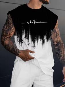Wholesale <b>Cheap</b> Price Men Blank Tank Tops Bulk Order Polyester Sublimation Sleeveless Shirts - Product Image 2