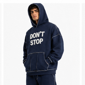 Sweat à capuche personnalisé pour homme, imprimé, manches longues, style streetwear, vêtement d'hiver, en molleton de coton French Terry 450 GSM - Product Image 4
