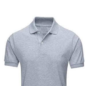 Polos personnalisés gris à séchage rapide, confortables et respirants, en tissu tricoté 100% coton, polos de qualité les plus vendus - Product Image 2