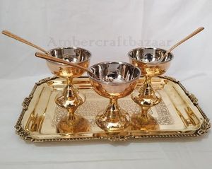 Golden Fruit Bowl Italian Brass Decorative Fruit <b>Vegetable</b> Pot Basket Large Gold Plated Bowl With <b>Stand</b> Pedestal Handmade - Product Image 3