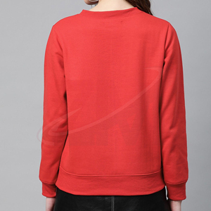 Women <b>Red</b> Christmas Sweatshirt Leopard Print Crew Neck Full Sleeve Knitted <b>Glitter</b> Embroidery Winter Wear - Product Image 3