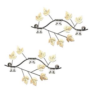 Iron Antique Maple <b>Leaf</b> Wall Mount Candle Holder with Tealight Candle Vintage Decorative Wall Sconce for Home Festive Decor - Product Image 4