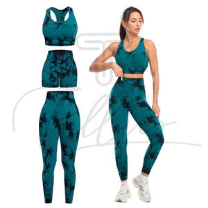 Ensemble de yoga 4 pièces pour femmes, personnalisable avec logo, haut sans manches, leggings push-up, vêtements de sport, tenue de fitness - Product Image 5