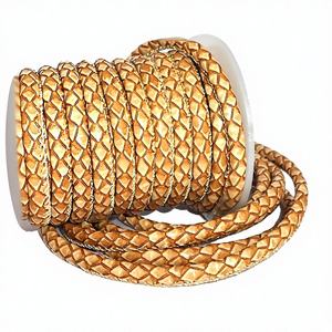 Cordón cosido de piel de oveja genuina, cordón de cuero genuino al por mayor de fábrica para trabajos artesanales - Product Image 1