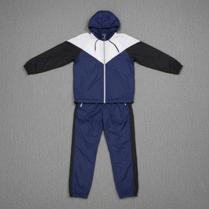 Custom Men's Summer Nylon Reflective Piping Shell <b>Black</b> Long Sleeve Crop <b>Windbreaker</b> Tracksuit 2-Piece Shorts Set - Product Image 4