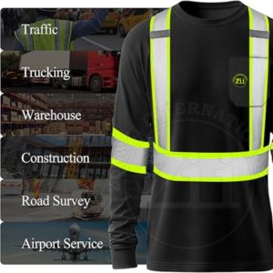 เสื้อเชิ้ตนิรภัยสะท้อนแสง ระบายอากาศ แห้งเร็ว น้ำหนักเบา ผ้าฝ้าย ไซส์ใหญ่ แขนยาว มาตรฐานความปลอดภัยสูง NFPA2112/CAT2 ANSI Class 2 LED - Product Image 4