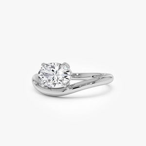 Bague de fiançailles en diamant taille ovale, style classique pour femme, or massif 18 carats, diamants naturels certifiés GIA - Product Image 2