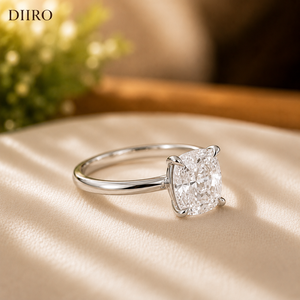 Anillo de Compromiso para Mujer con Diamante Moissanita Corte Radiante, Chapado en Oro Blanco de 14k, Engaste de Garras, Certificado GRA - Product Image 3