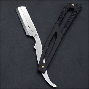 Navaja de Afeitar Plegable de Doble Filo, Cortador de Barba Manual, Afeitadora Profesional de Acero Inoxidable, Soporte para Navaja de Afeitar Afilada de Salón - Product Image 5