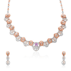 Collar de Oro Rosa de 14 Quilates de Alta Demanda, 29.860 g, Elegante Juego de Collar y Pendientes para Uso Diario, Precio al por Mayor, Fabricante de Joyería Premium - Product Image 5