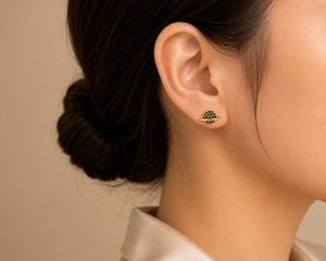 Pendientes de Saturno Chapados en Oro con Circonita, Plata de Ley 925, Joyería Delicada para Mujer, para Fiestas y Uso Diario - Product Image 1
