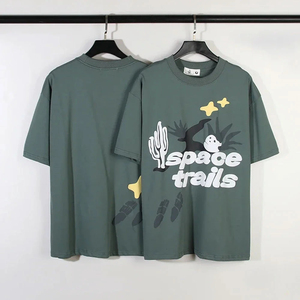 Camisetas de Manga Corta Estilo Hip Hop, Venta Directa de Fábrica, Ropa para Hombre, Corte Regular, Cuello Redondo, 100% Algodón, Estampado Puff - Product Image 1
