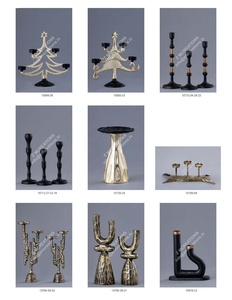 Support de bougie de table en métal couleur antique, lot de 2, pour mariage et Pâques, vaisselle décorative de luxe faite à la main, vente en gros d'usine - Product Image 4