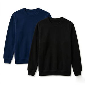 Long Sleeve Fleece Pullover Plain Breathable Casual Warm Training Classic Crew Neck Sweatshirt For Men - Product Image 1