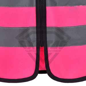 Gilet de sécurité rose premium en polyester avec bandes réfléchissantes, plusieurs poches, haute visibilité, antibactérien, certifié Oeko-Tex, vêtements de travail - Product Image 3