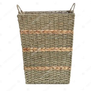 SWIRLED BELT Eco-Friendly Seagrass & Hyacinth Multifunctional Storage Basket Laundry <b>Hamper</b> - Product Image 4