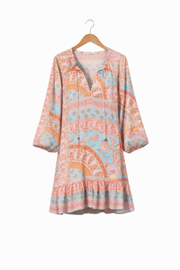 Robe pour femme en polyester imprimé paisley, col en V, fabriquée par un fabricant - Product Image 2
