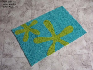 Tapis de bain design de style européen, 100% coton, tuftés, fabriqués à la machine |   Tapis absorbant moderne, écologique, avec support en silicone, lavable - Product Image 4