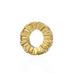 Breloque Ronde en Quartz Citron Or Italien 14 carats, Breloque Roue en Quartz Jaune, Support de Breloque Ronde, Pierre Ronde Éternité Novembre - Product Image 6