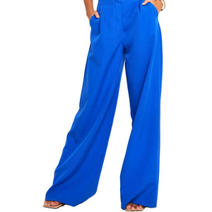 Lightweight Durable Material High Quality Casual Women Flare <b>Trousers</b> Mid Waist <b>Summer</b> Breathable Eco-Friendly Full Length Top - Product Image 1