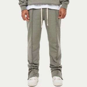 Ensemble sweat-shirt à capuche vert olive pour homme, pantalon de jogging décontracté, couleur unie, coton French Terry, respirant, vêtements d'hiver - Product Image 1