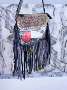 Bolso Transparente con Flecos de Cuero Tallado a Mano, Bolso Elegante Multiusos, Bolsos de Cuero para Mujer - Product Image 3