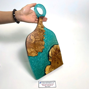 Custom Epoxy Resin Coasters Wooden Coaster <b>Set</b> Elegant Blue Resin Coasters for Drinks Luxury Trending 2026 Products - Product Image 3