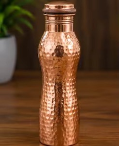 Elegant 1000ml Handmade Copper <b>Bottle</b> Ayurvedic Health Water Storage <b>Bottle</b> with Hammered Surface and Leak Proof - Product Image 4