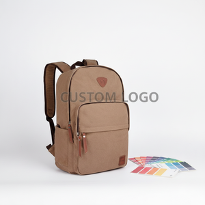 Classic Vintage Canvas <b>Backpack</b> Heavy Duty Travel Daypack with Leather Accents for College School Commute and Daily Use - Product Image 1