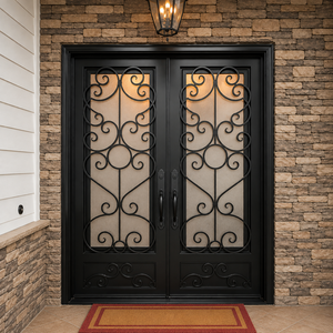 Impresionante Puerta Principal de Hierro Forjado para Hogares: Transforme el Atractivo de su Casa con Diseños Hechos a Mano y Personalizados - Product Image 4