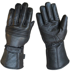 Gants en cuir de vache véritable à la mode, durables, doux, confortables, élégants, gants en cuir noir pour hommes et femmes, hiver - Product Image 2