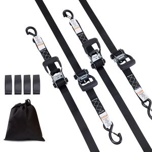 Set di 4 Cinghie a Cricchetto E-Track, Resistenza Massima 5208 lb, 1.6" X 8FT, Maniglie Imbottite, Certificato TUV - Product Image 1