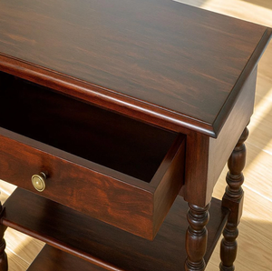 Table console moderne de luxe classique réglable en bois de manguier naturel, design unique pour salon, bureau à domicile, chambre à coucher - Product Image 2