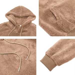 Customized Embroidered Polyester/Cotton <b>Sherpa</b> <b>Fleece</b> Hoodie Plus Size Quick Dry Breathable Eco-Friendly Oversized Unisex - Product Image 5