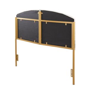 Tête de lit Queen en acier doré et velours crème Lindsey – Lits rembourrés contemporains/glamour - Product Image 3