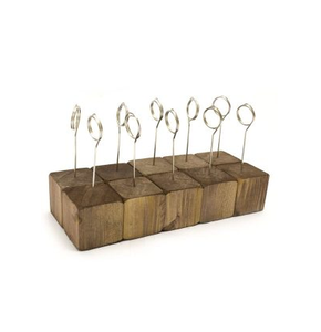 Soporte de metal con base de madera para tarjetas de lugar, soporte para números de mesa, tarjetas de nombre y fotos, producto muy vendido. - Product Image 3
