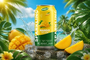 Boisson pétillante à la mangue NFC Premium 330ml en canette d'aluminium, marque personnalisée OEM ODM, stérilisée, certifiée HALAL, fabricant vietnamien - Product Image 2