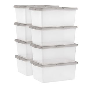 17 Qt. Boîtes de rangement en plastique avec couvercles, empilables, lot de 8 - Product Image 1