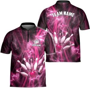 Wholesale High Quality Men's Custom Oem/odm Polyester <b>Bowling</b> Shirts Cheap Polo with Sublimation Transfer Print Factory - Product Image 6