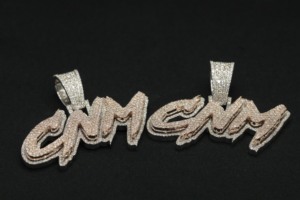 Colgante de Hip Hop GAM Iced Out, Chapado en Plata, con Letra para Hombre, Estilo Micro Pavé con Cristales de Imitación - Product Image 5