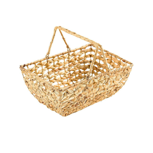 Handwoven Eco-friendly Water Hyacinth Picnic <b>Basket</b> <b>with</b> Wooden <b>Lid</b> Storage <b>Basket</b> for Home Organization from Vietnam - Product Image 2