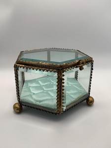 Classic Rectangular Glass Jewelry <b>Box</b> Easy Portable Wedding Festival Return Gifting Ideas <b>Decorative</b> Metal Glass <b>Storage</b> <b>Box</b> Set - Product Image 5