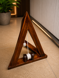 Niveau triangulaire traditionnel de maçon avec ligne de plomb et plomb de plombée - Product Image 3