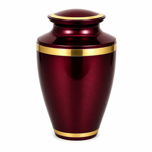 Antique Red Gold Cremation Urn <b>Memorial</b> Picture Sticker with Enamel Cremation Urn for Human Funeral Ashes - Product Image 2