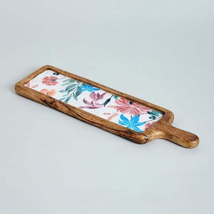 Luxury Classic Mango Wood Rectangular Serving Tray Premium Printed Eco-Friendly Dining Kitchen Plate Dish Snack <b>Camping</b> Platter - Product Image 3