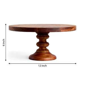 Soporte de madera artesanal para pasteles, para panadería y uso doméstico, soporte de madera natural para exhibir y servir pasteles a precio económico. - Product Image 2
