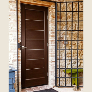 Porte intérieure contemporaine en bois massif avec rainures horizontales, surface finie, fonctionnement manuel GA-02L - Product Image 4