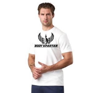 Camiseta Gráfica Blanca de Cuello Redondo para Hombre, Informal, de Manga Corta, Mezcla de Algodón, Ligera, Transpirable, Estilo Urbano, Estampado de Moda - Product Image 1
