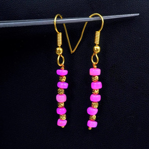 Pink Opal Earrings, 925 <b>Silver</b> & 14k Gold, Ethiopian Gemstone - Product Image 5